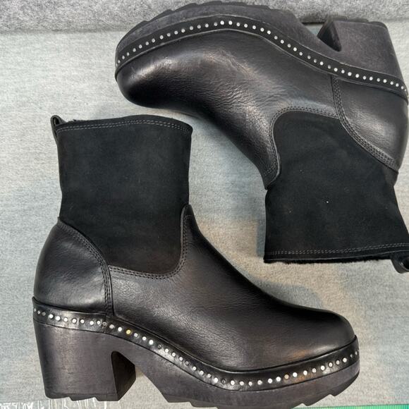 RAG AND BONE Boots Nelson Clog Black Leather Shearling 7.5 - Picture 3 of 10